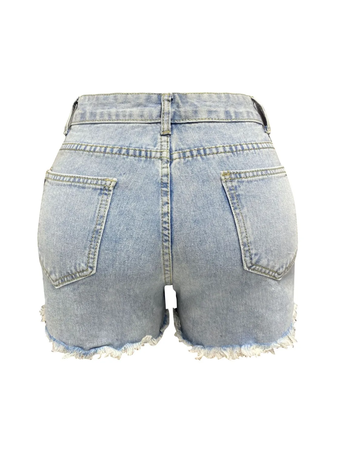 Spring Summer High Waist Ripped Tassel Women's Fashion Irregular Denim Shorts 4 Spring Summer High Waist Ripped Tassel Women's Fashion Irregular Denim Shorts - Image 2