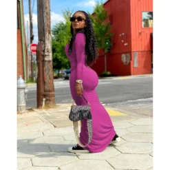 Women'S Sexy Tight Fitting Long Dress Solid Color Elastic Waist Pleated Dress -Women Fashion Shop ae8523d3ba1aad11