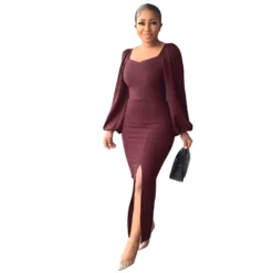 Women Fit Sexy Backless Long Sleeve Slit Dress 33 Women Fit Sexy Backless Long Sleeve Slit Dress -Women Fashion Shop aef172dce83b4f98