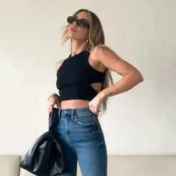 Women Summer Hollow Sleeveless Crop Top -Women Fashion Shop afdb8d6a6fcf5215