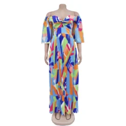 Women Sexy Printed Backless Pleated Maxi Dress 39 Women Sexy Printed Backless Pleated Maxi Dress -Women Fashion Shop b01efd43098bd245