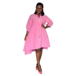 Women Solid Irregular Lantern Sleeve Dress -Women Fashion Shop b02a547d2b84265a