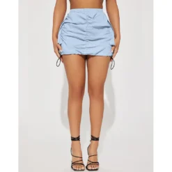 Women's Solid Pleated Elastic Spring Closure Sport Accordion Pocket Cargo Skirt -Women Fashion Shop b071a24f9bf2919d