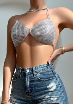 Women Solid Halter Neck Backless Bra -Women Fashion Shop b0c3bae5f8a386cd