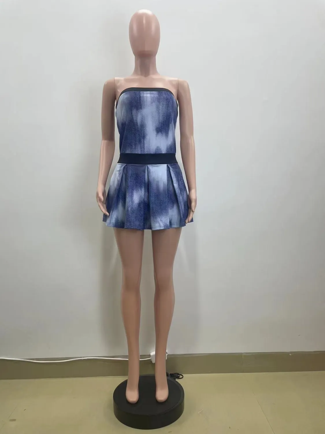 Summer Women Tie-dye Print Strapless Dress 11 Summer Women Tie-dye Print Strapless Dress - Image 9