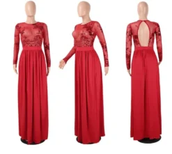 High Cut Sexy Sequins Long Dress -Women Fashion Shop b1f38611f157503a