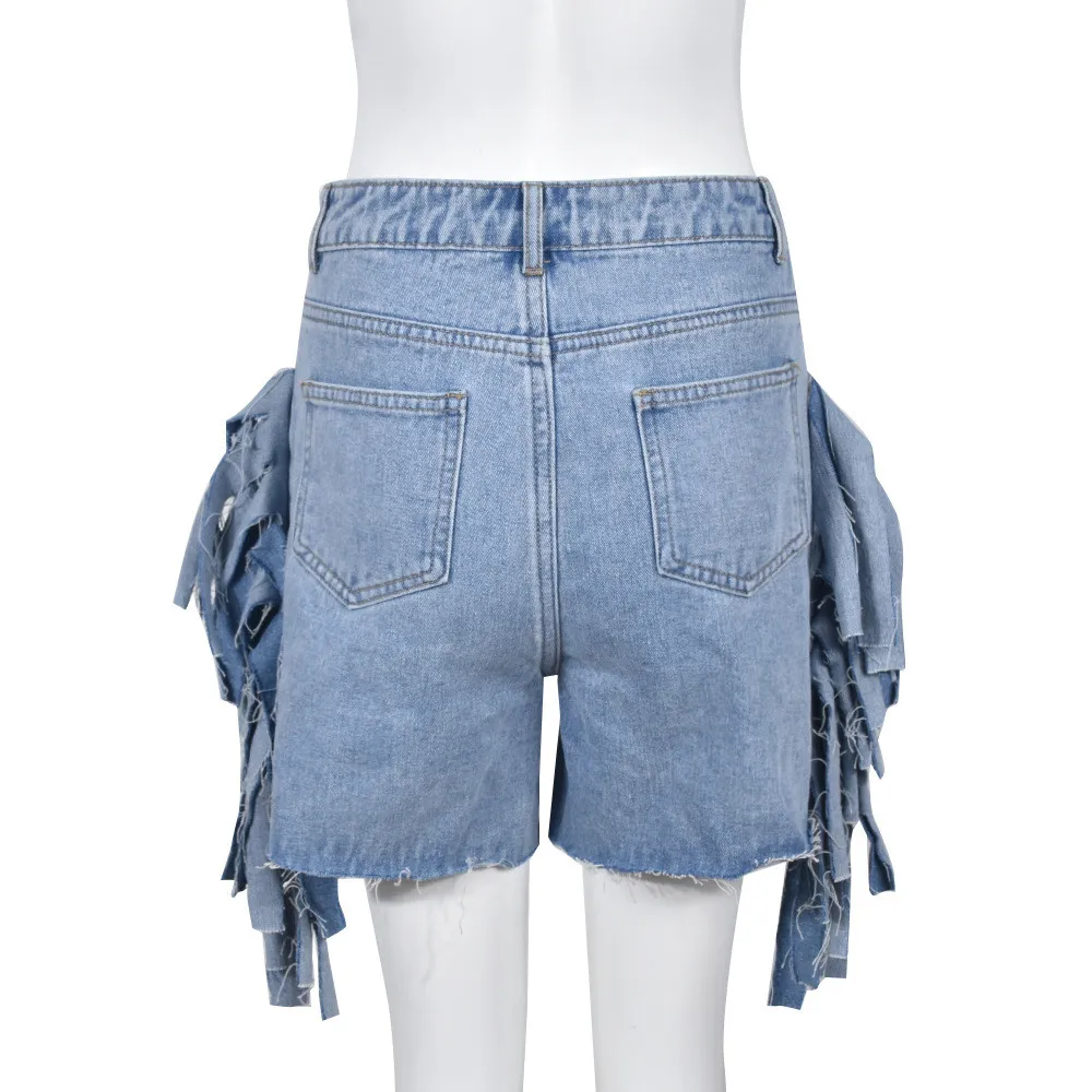Summer Women's High Waist Ripped Wash Style Hole Tassel Short Shorts 14 Summer Women's High Waist Ripped Wash Style Hole Tassel Short Shorts - Image 12