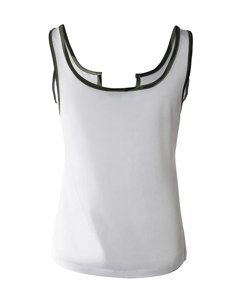 Women's Summer Contrast Sleeveless Casual Tank Top 8 Women's Summer Contrast Sleeveless Casual Tank Top - Image 6