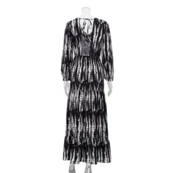 Women's Clothing 2023 New Shirring Layered Large Swing Dress Tie-dye Printing V-neck Sexy Backless Dress -Women Fashion Shop b2bd9ca1b5c62858