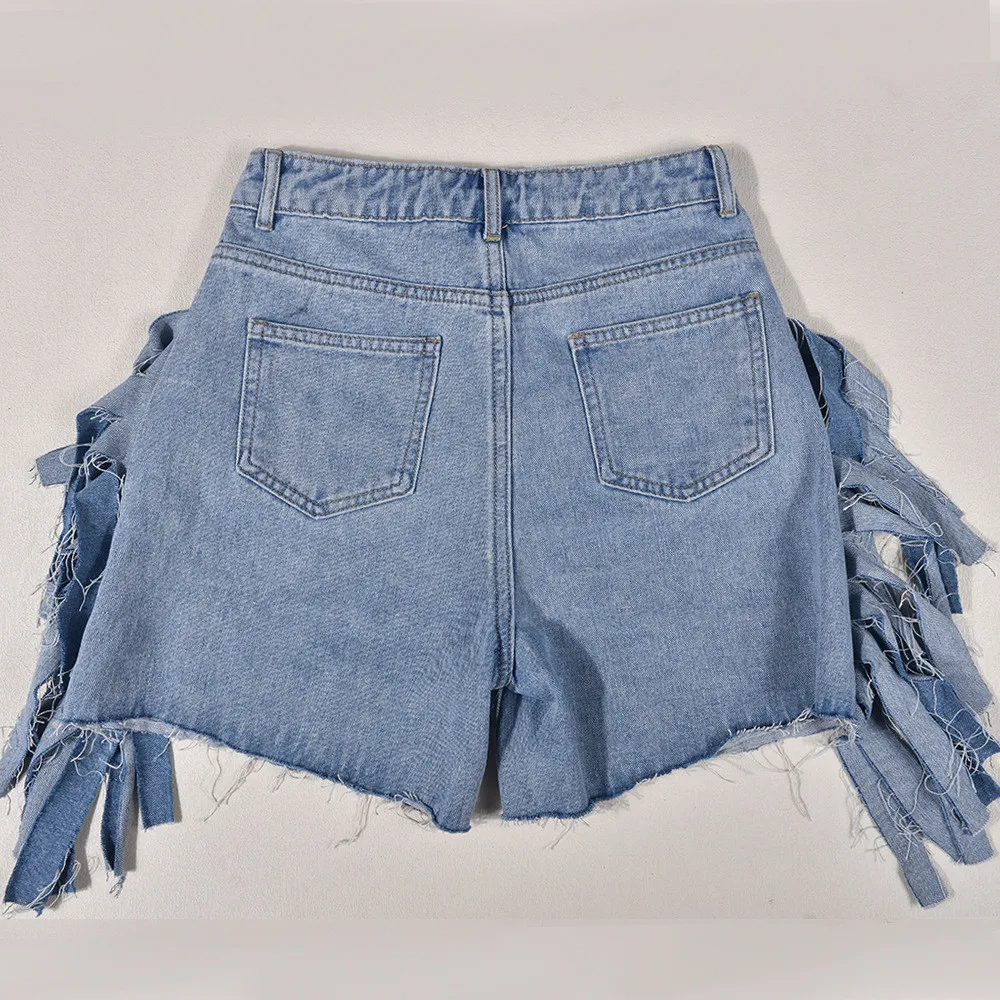 Summer Women's High Waist Ripped Wash Style Hole Tassel Short Shorts 16 Summer Women's High Waist Ripped Wash Style Hole Tassel Short Shorts - Image 14