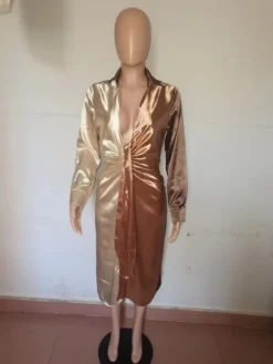 Women's Sexy Solid Color Patchwork Lace-Up V-Neck Long Sleeve Dress 12 Women's Sexy Solid Color Patchwork Lace-Up V-Neck Long Sleeve Dress -Women Fashion Shop b5d0304f84c23ea2