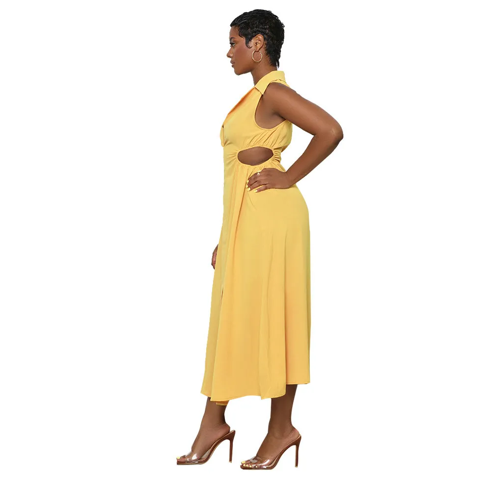 Women Casual Cutout Sleeveless Slit Dress 14 Women Casual Cutout Sleeveless Slit Dress - Image 12