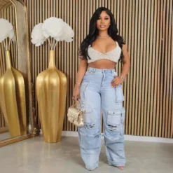 Women Ripped Casual Cargo Denim Pants 9 Women Ripped Casual Cargo Denim Pants -Women Fashion Shop b6aa7bf6f995445c