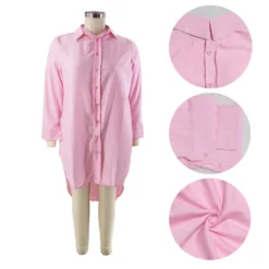 Ladies Long SOLid COLor Casual Chic Long Sleeve Shirt Dress Women -Women Fashion Shop b6d89ad4b748df5e