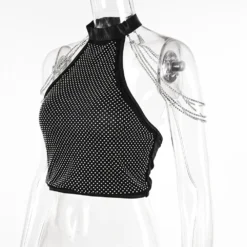 Women Sexy Halter Neck Metal Rhinestone Chain Crop Top 18 Women Sexy Halter Neck Metal Rhinestone Chain Crop Top -Women Fashion Shop b823a8f4a3a4ef71