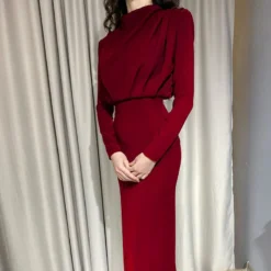 Women Fall Trendy Solid Long Sleeve Dress -Women Fashion Shop b828c11ea32338d6