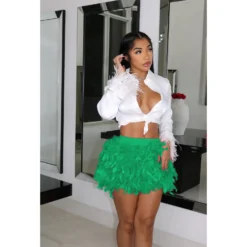 Women's Feather Skirt Sexy Party Prom Fur Skirt -Women Fashion Shop b8e5683def9070b5