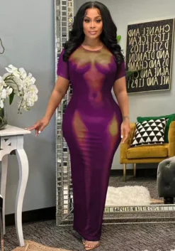 Women's Positioning Print Sexy Short Sleeve Dress -Women Fashion Shop b9c2ec73d293bb9d