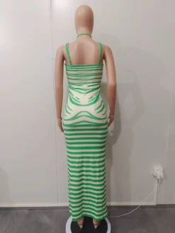 Women Ribbed Print Maxi Dress -Women Fashion Shop ba0e69eced8346b6