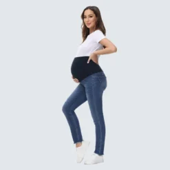 Women's Tight Fitting Maternity Denim Pants -Women Fashion Shop ba2506b07802eba4