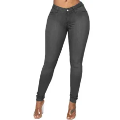 Women's Stretch Tight Fitting High Waist Washed Denim Pants -Women Fashion Shop bbaa5de492ea7cca