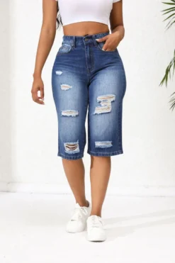 Summer Ripped Denim Pants Women's Three-Point Straight Leg Loose Trendy Midi Jeans 11 Summer Ripped Denim Pants Women's Three-Point Straight Leg Loose Trendy Midi Jeans -Women Fashion Shop bbde91e2b7f1accf