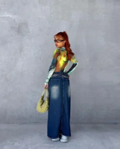 Women Casual Vintage Denim Long Skirt -Women Fashion Shop bccd52ceb9506531