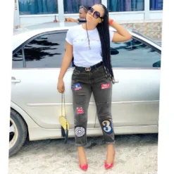 Autumn And Winter Women's Retro Trendy Fashion Embroidered Ripped Denim Pants -Women Fashion Shop c15ff0cc27fa998b