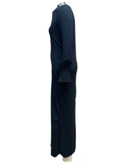 Women Turndown Collar Long Sleeve Feather Maxi Dress -Women Fashion Shop c1f5d59e5a88bb51