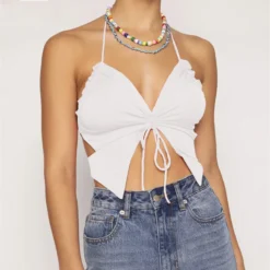 Women Summer Halter Backless Sexy Wrap Chest Vest Top -Women Fashion Shop c21e961d9afc04d8