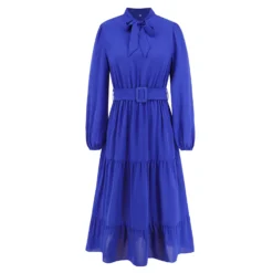 Elegant Slim Chic Tie Collar A-Line Casual Dress -Women Fashion Shop c24c75e5f3a35dac