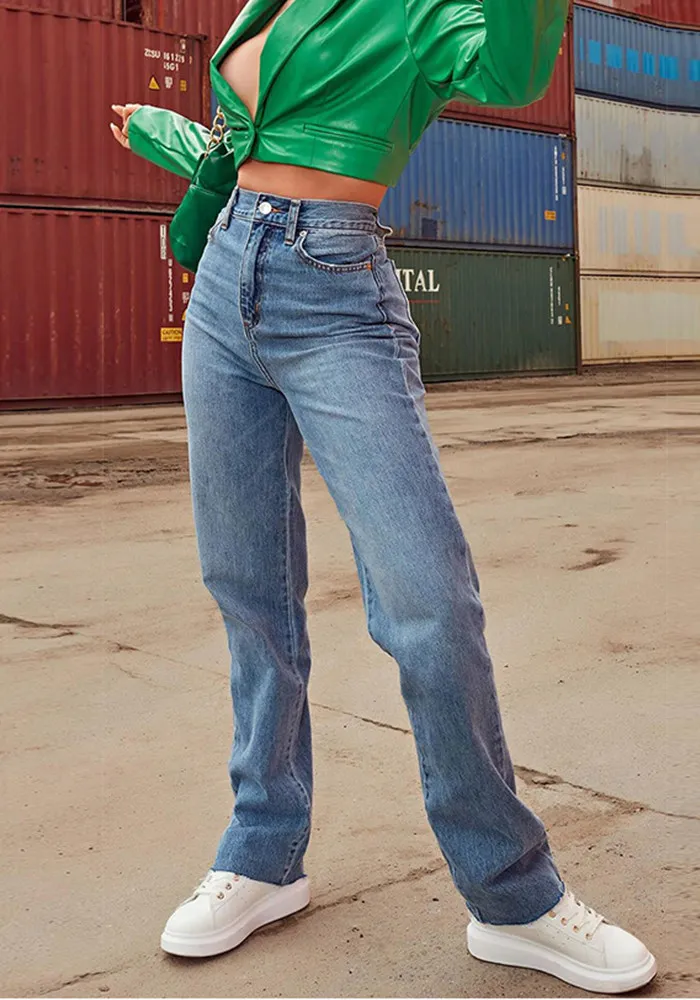 WomenWash Stretch Denim Straight Leg Pants 5 WomenWash Stretch Denim Straight Leg Pants - Image 3