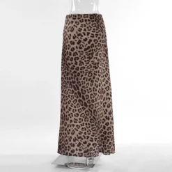 Women Leopard Print Satin Fishtail Skirt -Women Fashion Shop c301ba5a98fb3095