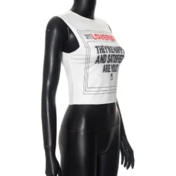 Trend Letter Print Round Neck Sleeveless Vest Top -Women Fashion Shop c51dd0d2c6de8825