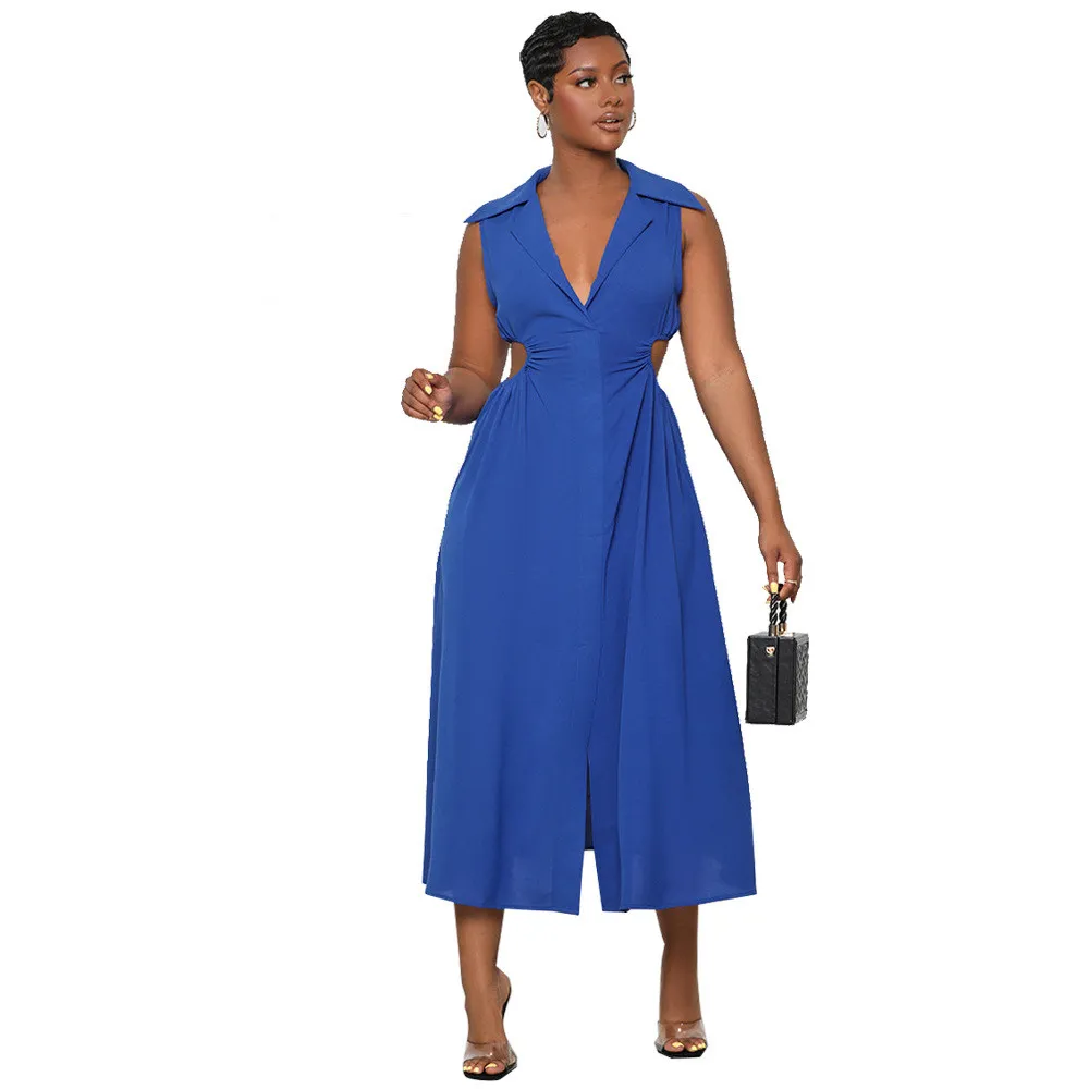 Women Casual Cutout Sleeveless Slit Dress 8 Women Casual Cutout Sleeveless Slit Dress - Image 6