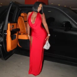 Women Sexy V Neck Halter Neck Backless Slit Bodycon Dress 23 Women Sexy V Neck Halter Neck Backless Slit Bodycon Dress -Women Fashion Shop c68a1dc9383c8e00