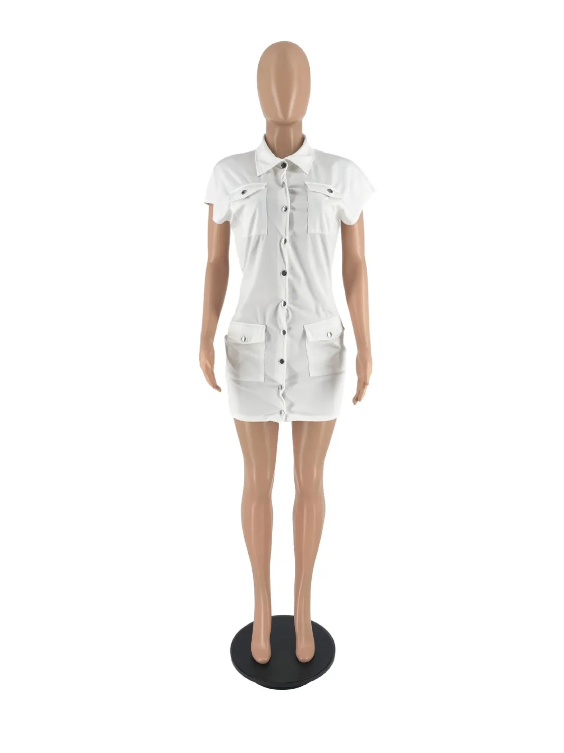 Women Style Pocket Summer Button Sexy Dress 5 Women Style Pocket Summer Button Sexy Dress - Image 3