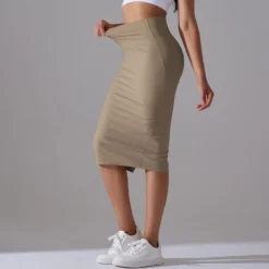 Women High Waist Stretch Slit Sports Skirt -Women Fashion Shop c759985418b1bfb3