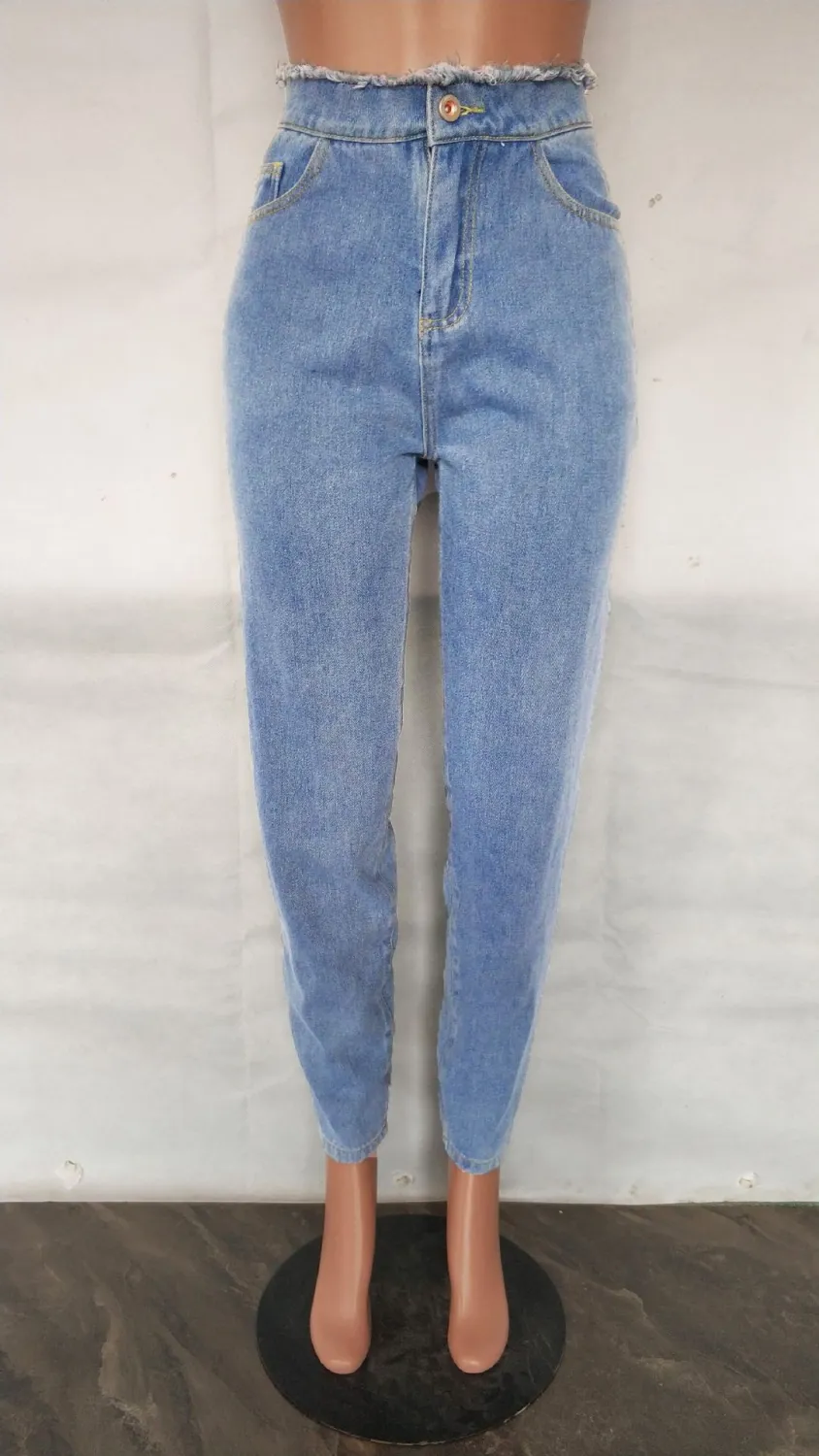 Women's Bandage Slim Fit Denim Ladies Long Pants 5 Women's Bandage Slim Fit Denim Ladies Long Pants - Image 3