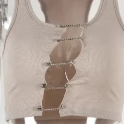 Summer Sleeveless Sexy Cropped Top Halter Neck Style Pin Button Cropped Tank Top Sweet Girl Top 37 Summer Sleeveless Sexy Cropped Top Halter Neck Style Pin Button Cropped Tank Top Sweet Girl Top -Women Fashion Shop c7f2e23da6024e1a