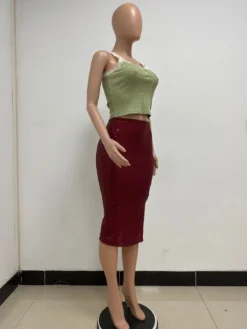 Women Slit Bodycon Sequined Skirt -Women Fashion Shop c862634d319f103c