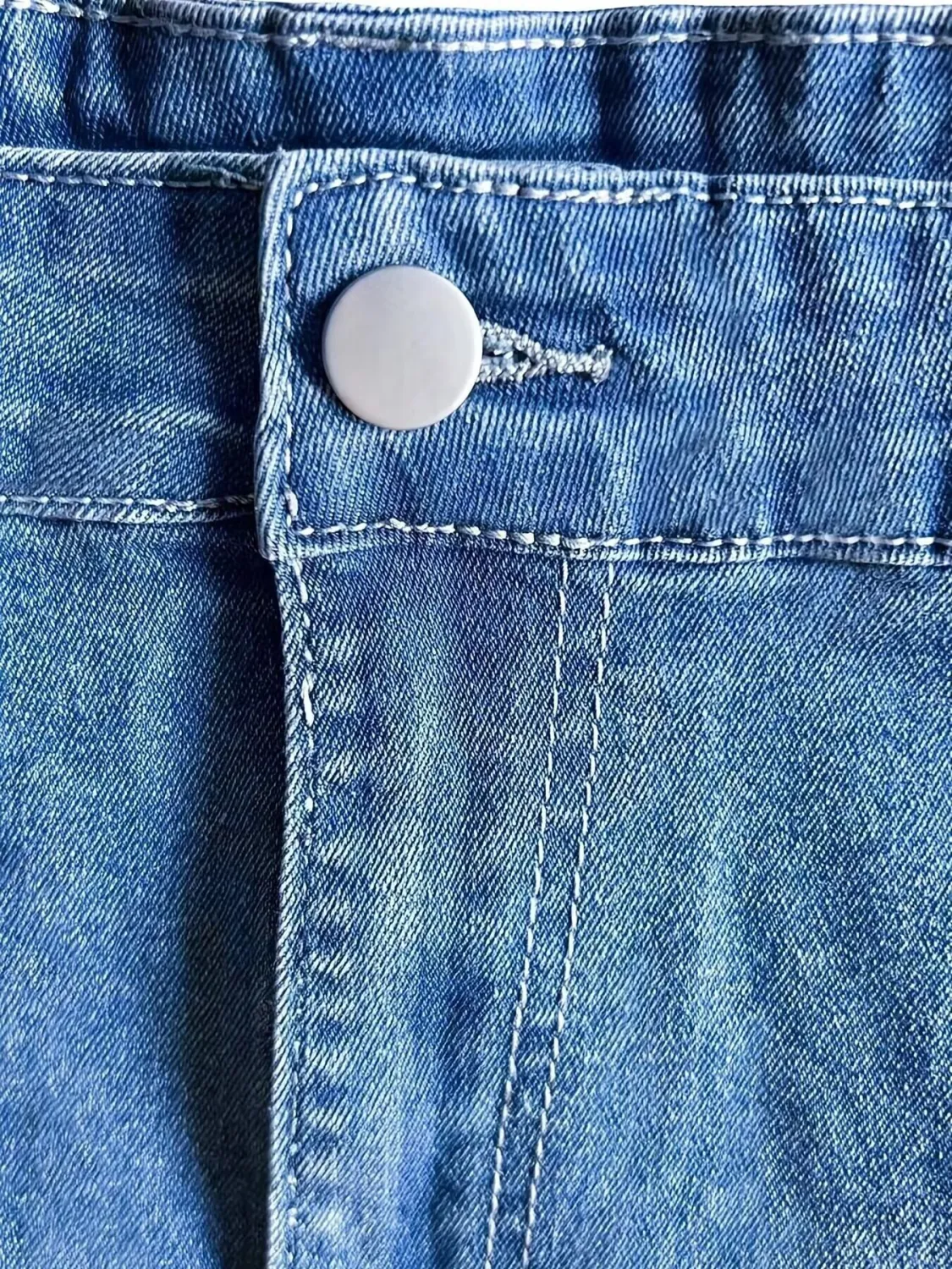 Summer Plus Size Elastic Patch Denim Shorts 9 Summer Plus Size Elastic Patch Denim Shorts - Image 7