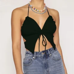 Women Summer Halter Backless Sexy Wrap Chest Vest Top -Women Fashion Shop c970e899751303a7