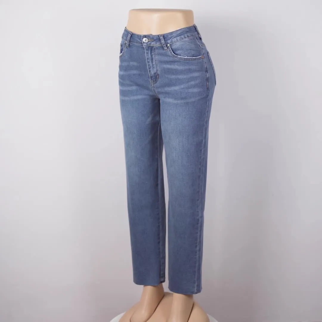 WomenWash Stretch Denim Straight Leg Pants 4 WomenWash Stretch Denim Straight Leg Pants - Image 2