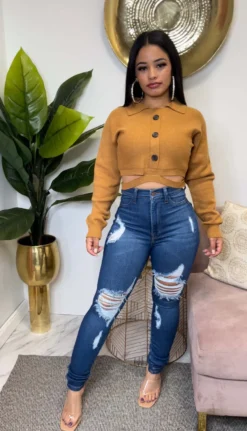 Women Sexy Ripped Stretch Denim Straight Leg Pants -Women Fashion Shop ca05c000ba53caf0