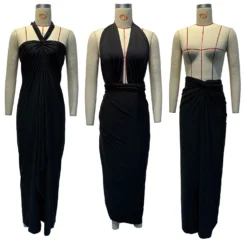 Sexy Solid Color Irregular One Piece Multi-Way Lace-Up Maxi Dress -Women Fashion Shop ca98eddc8fa10e46