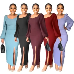 Women Fit Sexy Backless Long Sleeve Slit Dress 39 Women Fit Sexy Backless Long Sleeve Slit Dress -Women Fashion Shop caba61eb41752370