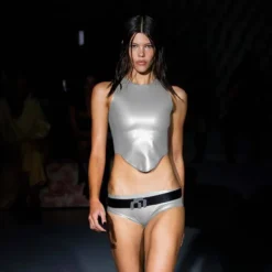 Women's Leather Simple Round Neck Sleeveless Irregular Vest Top -Women Fashion Shop cb0a95a5894016c3