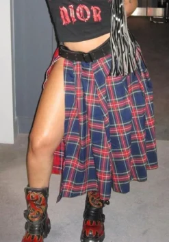 Patchwork Contrast Plaid Women's Skirt -Women Fashion Shop cbcb0071863bdbe2