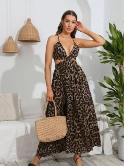 Women Leopard V-Neck Strap Maxi Dress 11 Women Leopard V-Neck Strap Maxi Dress -Women Fashion Shop cd1d959c387595dc